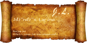 Jónás Larina névjegykártya
